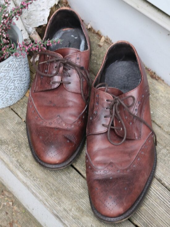 Vero Cuoio Italy Handcrafted Brown Leather Classic Wingtip Oxford Sz 45 -US 11.5 main image 7